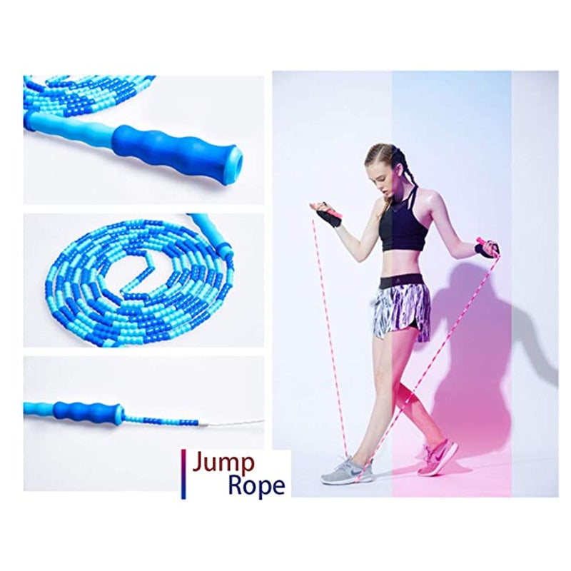 Soft Beaded Jump Rope Tangle Free Segmented Fitness Skipping For Men Women Kids Keeping Workout Weight Loss 2Pack
