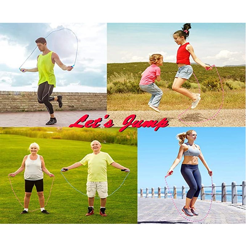 Soft Beaded Jump Rope Tangle Free Segmented Fitness Skipping For Men Women Kids Keeping Workout Weight Loss 2Pack