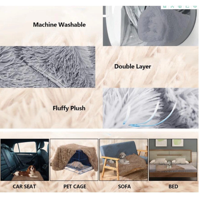 100X75cm Pet Mat Soft Fluffy Warm Fleece Blanket Green