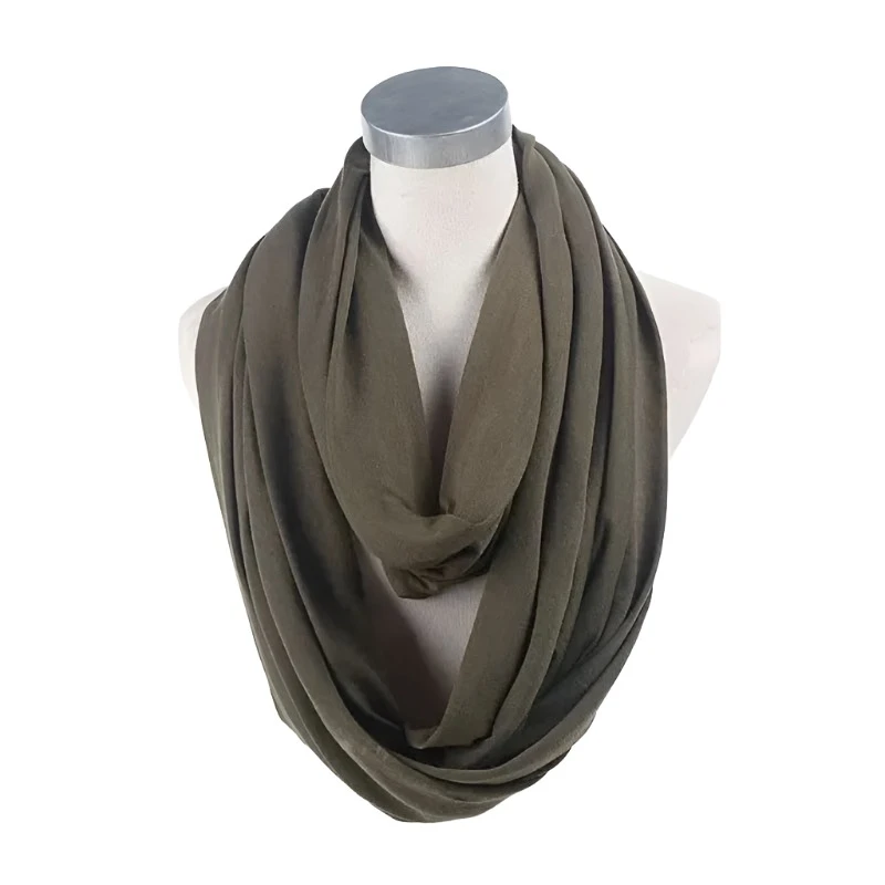Soft Lightweight Infinity Scarf Solid Colours Jersey Knit Loop Ring