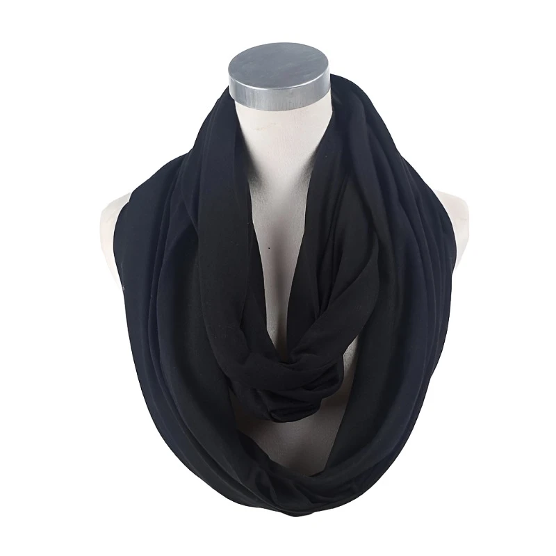 Soft Lightweight Infinity Scarf Solid Colours Jersey Knit Loop Ring