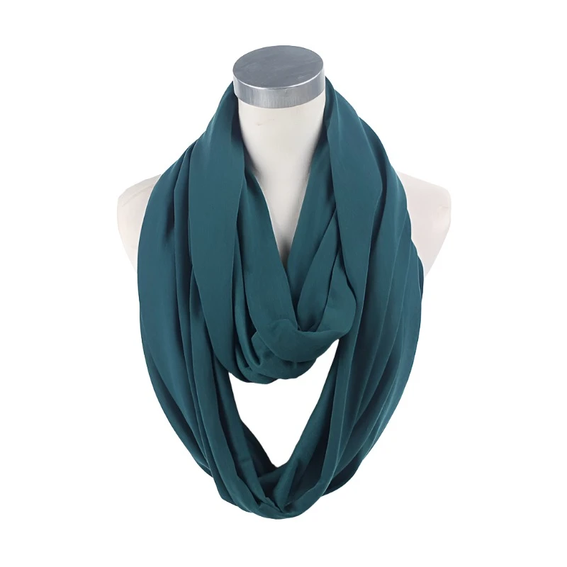 Soft Lightweight Infinity Scarf Solid Colours Jersey Knit Loop Ring