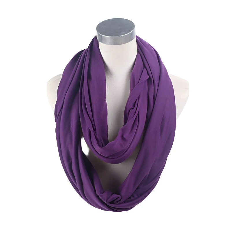 Soft Lightweight Infinity Scarf Solid Colours Jersey Knit Loop Ring