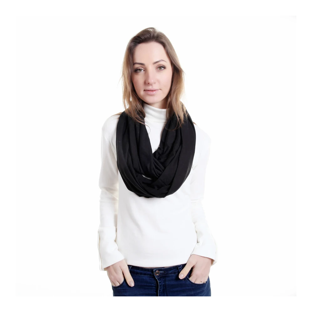 Soft Lightweight Infinity Scarf Solid Colours Jersey Knit Loop Ring
