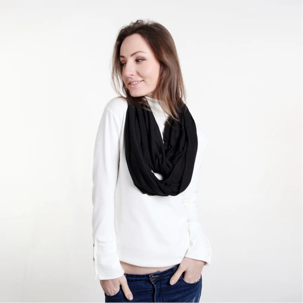 Soft Lightweight Infinity Scarf Solid Colours Jersey Knit Loop Ring