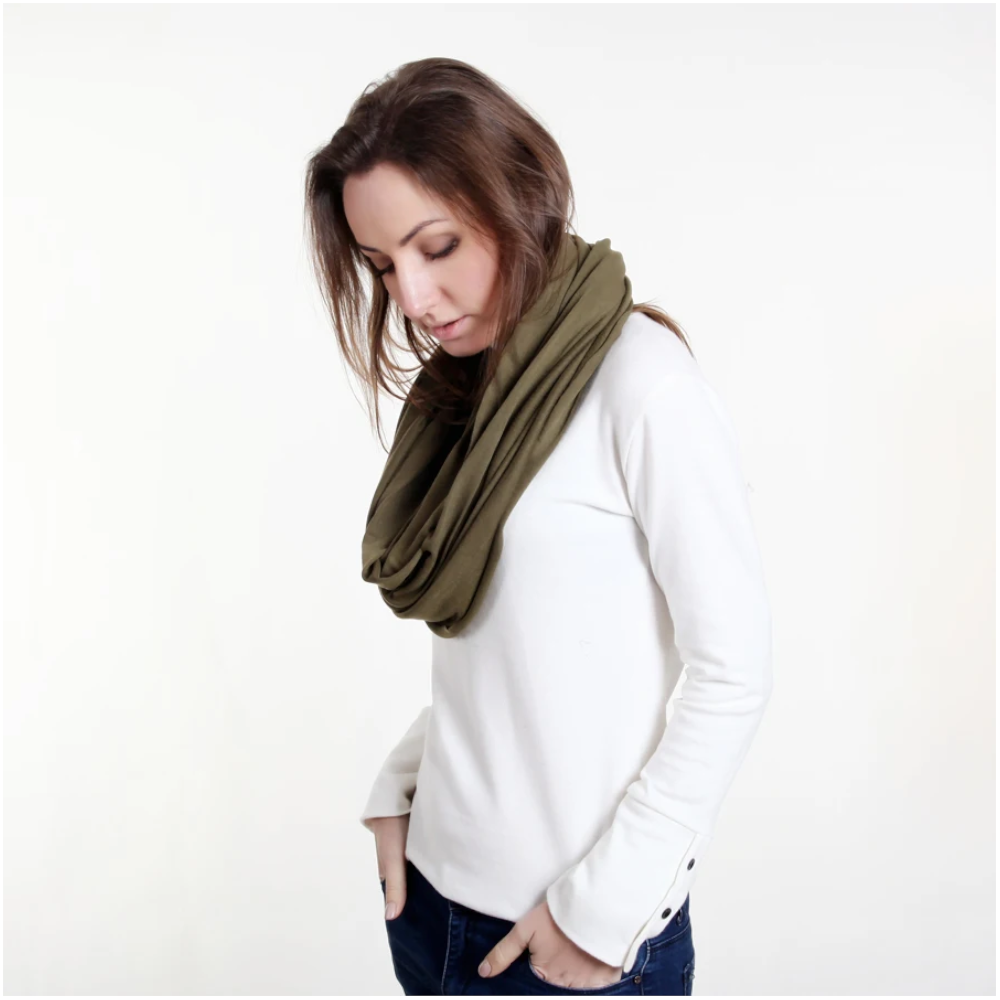 Soft Lightweight Infinity Scarf Solid Colours Jersey Knit Loop Ring