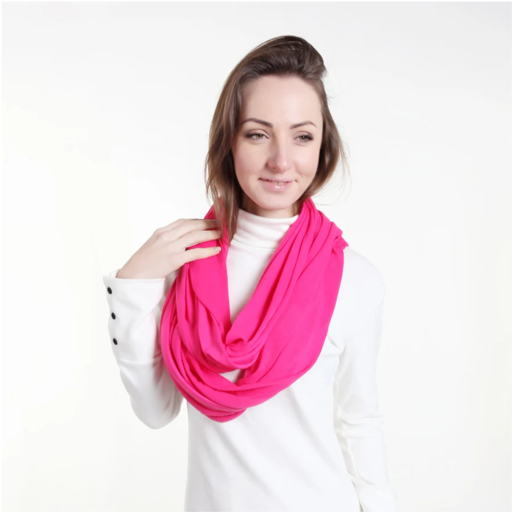 Soft Lightweight Infinity Scarf Solid Colours Jersey Knit Loop Ring