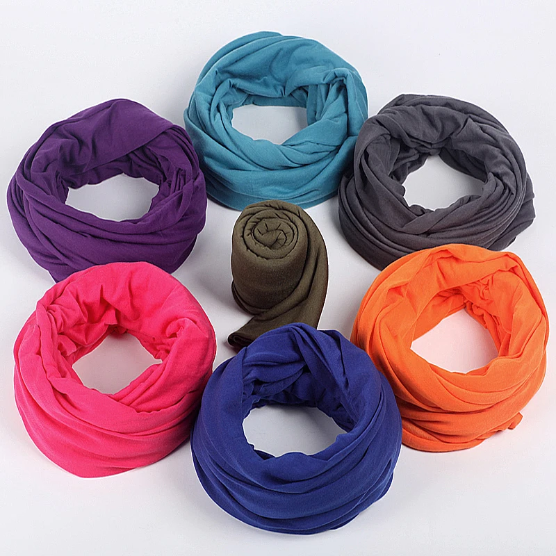 Soft Lightweight Infinity Scarf Solid Colours Jersey Knit Loop Ring