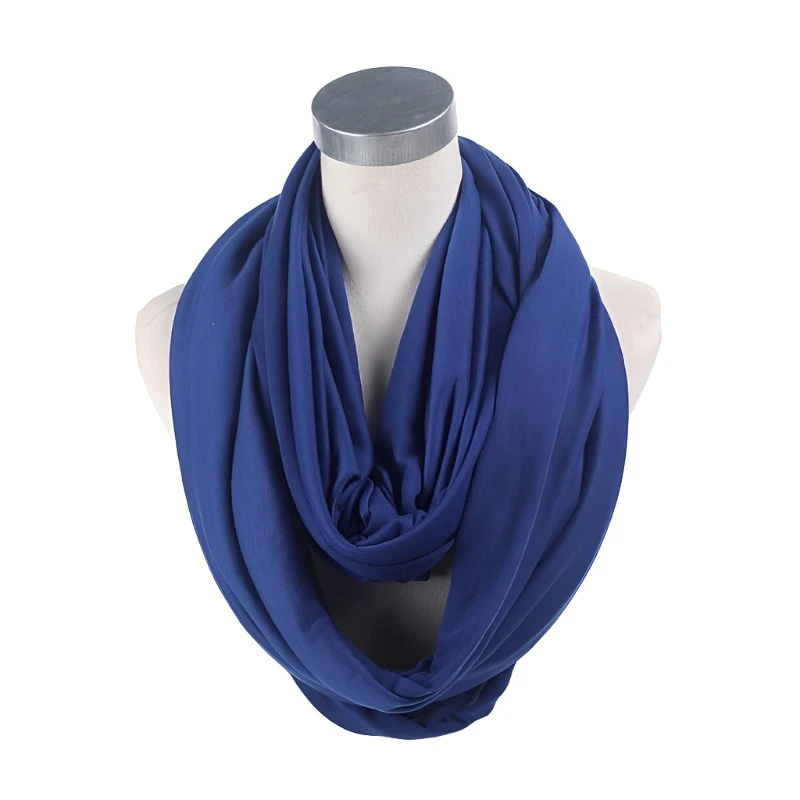 Soft Lightweight Infinity Scarf Solid Colours Jersey Knit Loop Ring