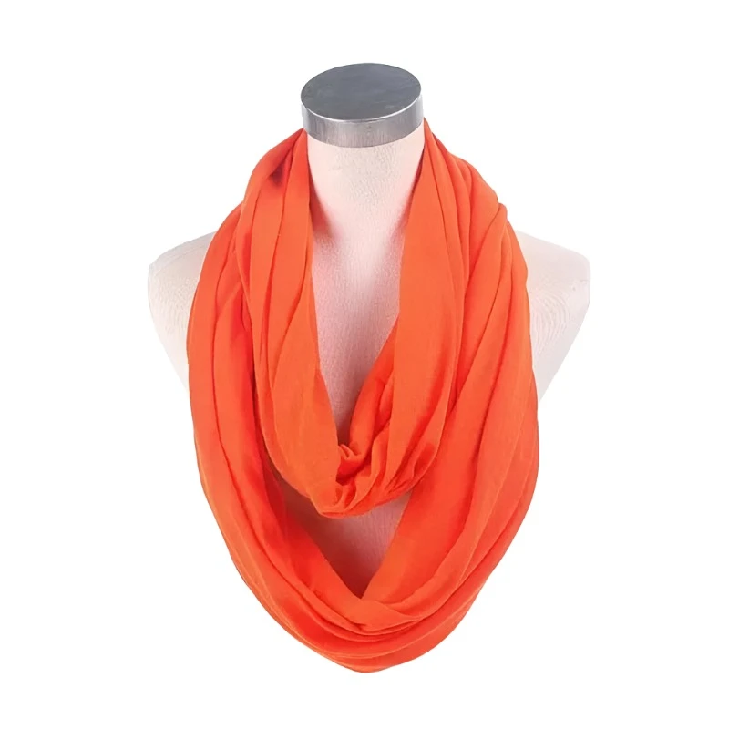 Soft Lightweight Infinity Scarf Solid Colours Jersey Knit Loop Ring