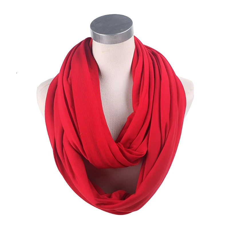 Soft Lightweight Infinity Scarf Solid Colours Jersey Knit Loop Ring