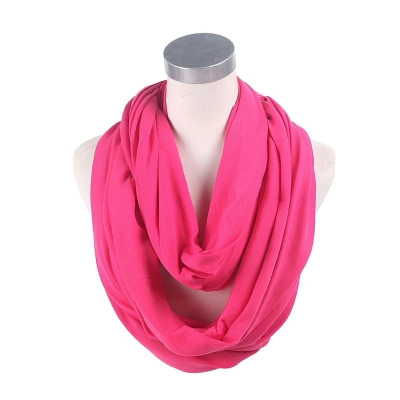Soft Lightweight Infinity Scarf Solid Colours Jersey Knit Loop Ring
