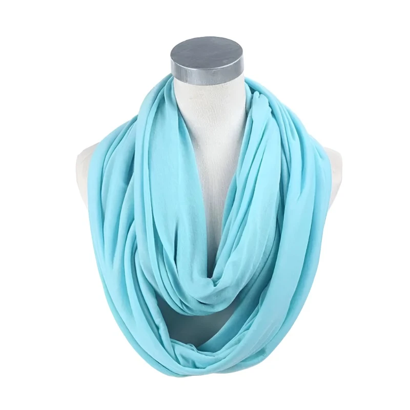 Soft Lightweight Infinity Scarf Solid Colours Jersey Knit Loop Ring