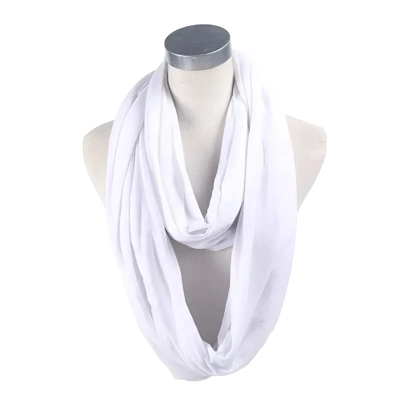 Soft Lightweight Infinity Scarf Solid Colours Jersey Knit Loop Ring