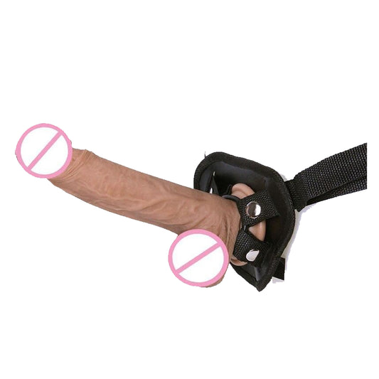 Soft Silicone Realistic Cock And Balls Dildo Suction Cup Strap On Harness