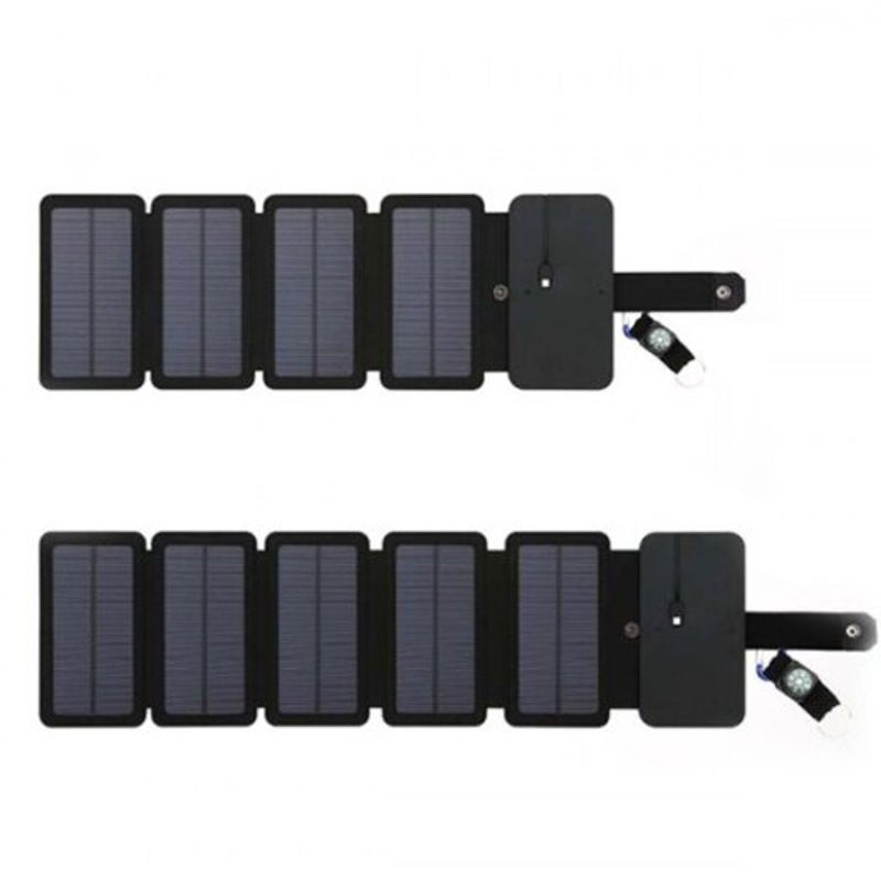 Solar Charging Panel Removable Folding Mobile Phone Charger Black 4Pcs