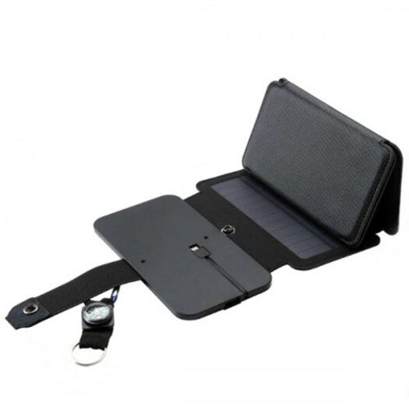 Solar Charging Panel Removable Folding Mobile Phone Charger Black 4Pcs