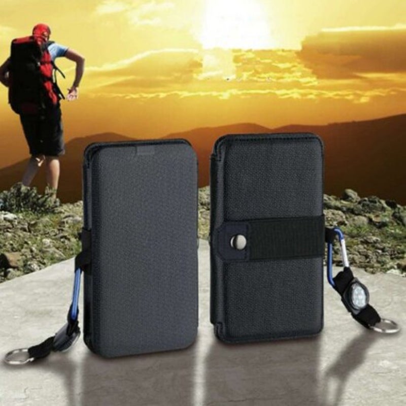 Solar Charging Panel Removable Folding Mobile Phone Charger Black 4Pcs