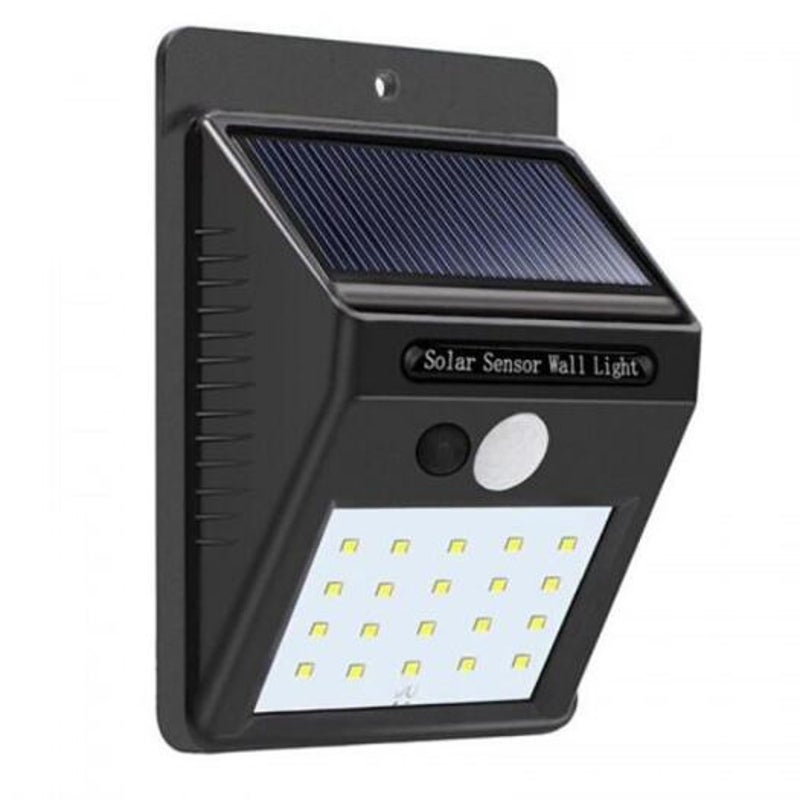Solar Power 20 Led Pir Motion Sensor Wall Light Waterproof Outdoor Porch Yard Garden Security Lamp Black