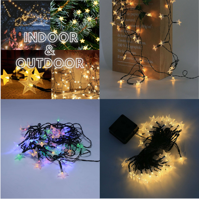 Solar Led Star String Lights Outdoor Garden Decorative