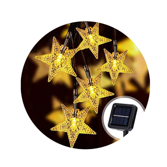 Solar Led Star String Lights Outdoor Garden Decorative
