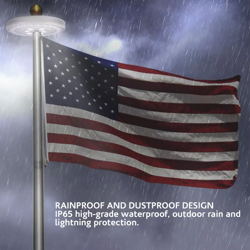 Solar Powered Flag Pole Light Outdoor 32 Led Flagpole Automatic Night Lamp