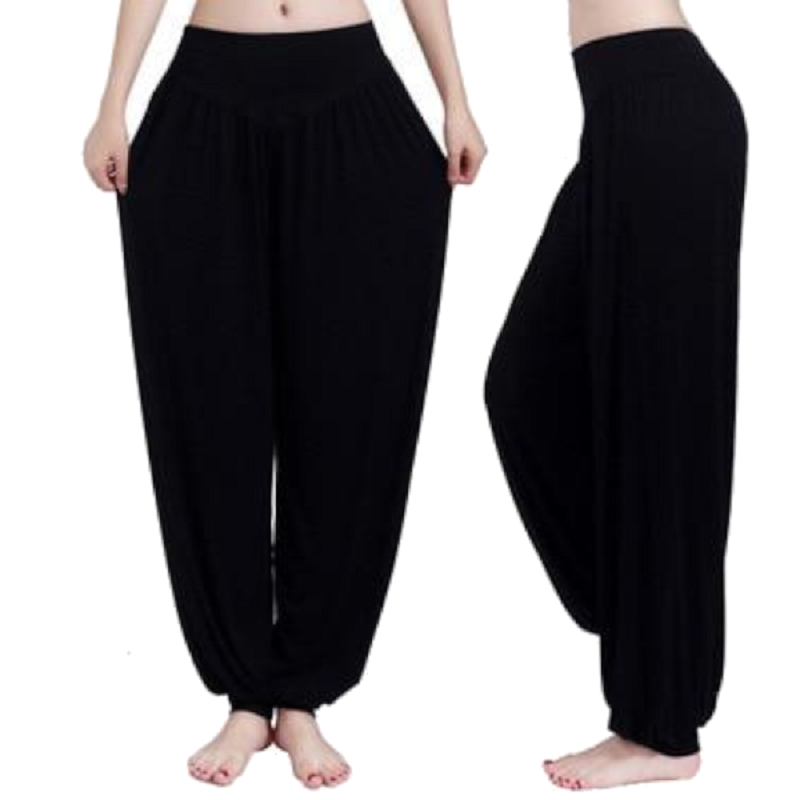 Solid Colour Cotton Soft Yoga Sports Dance Harem Pants For Women