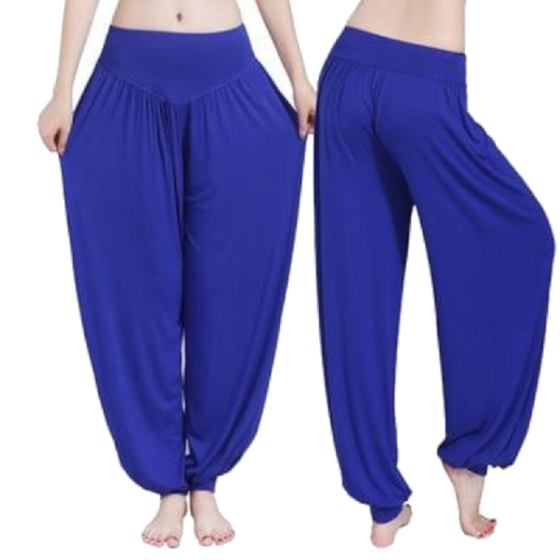 Solid Colour Cotton Soft Yoga Sports Dance Harem Pants For Women