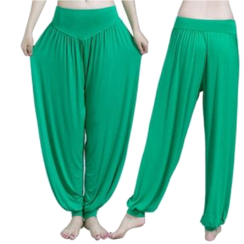 Solid Colour Cotton Soft Yoga Sports Dance Harem Pants For Women