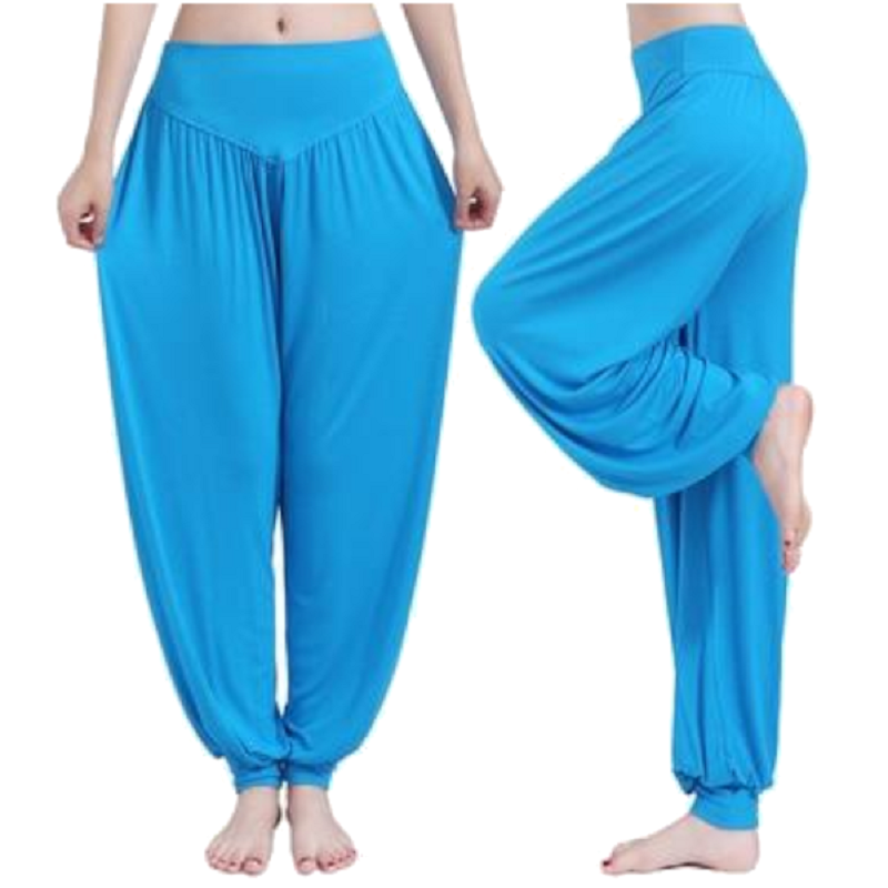 Solid Colour Cotton Soft Yoga Sports Dance Harem Pants For Women