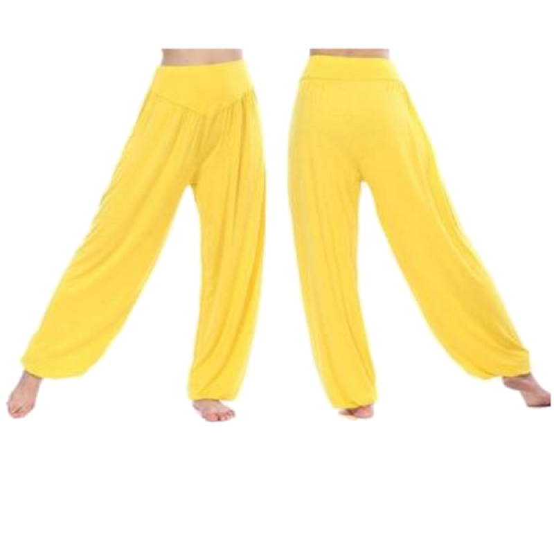 Solid Colour Cotton Soft Yoga Sports Dance Harem Pants For Women