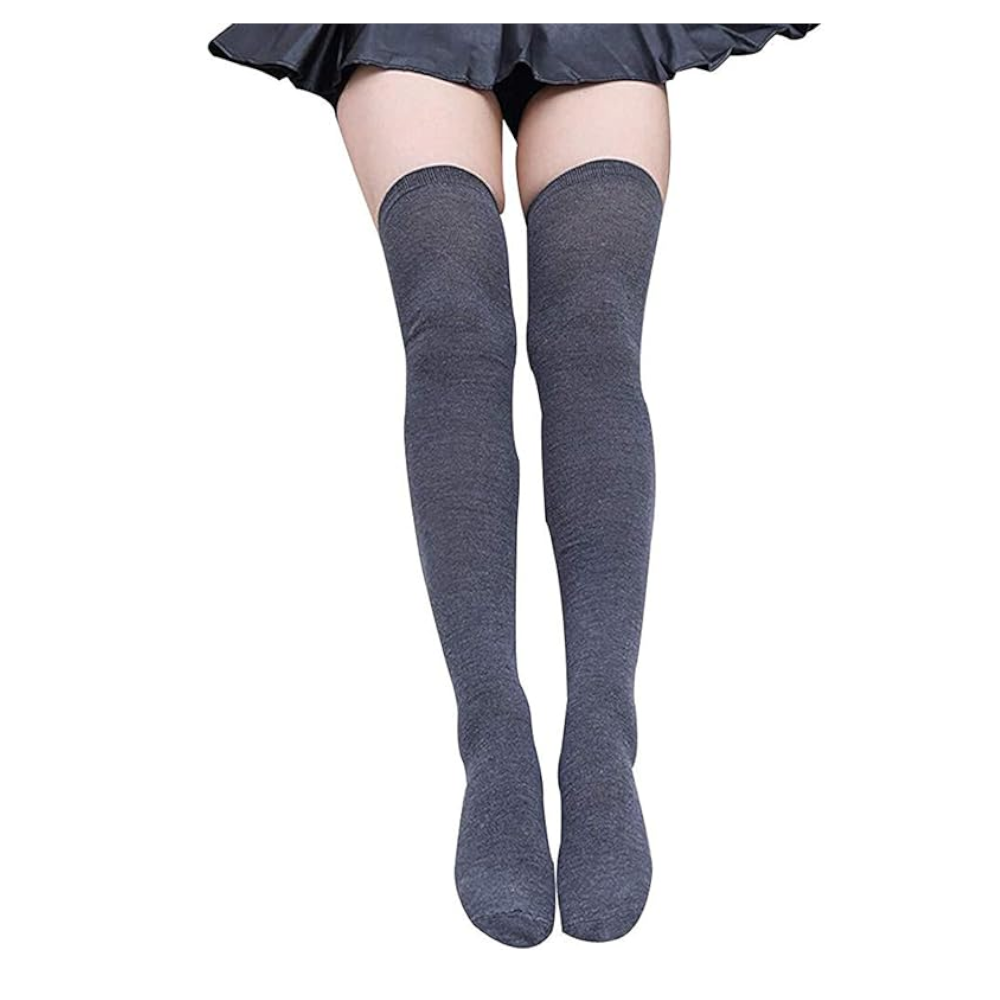 Solid Colour Thigh High Stockings