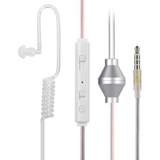 Sound Conduction Acoustic Air Tube Earphone With Mic Volume Control Transparent