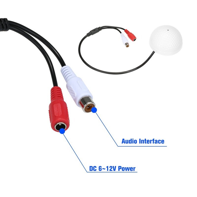 Sound Monitor Voice Clear Low Noise Audio Pickup Microphone For Cctv Video Surveillance Security Camera