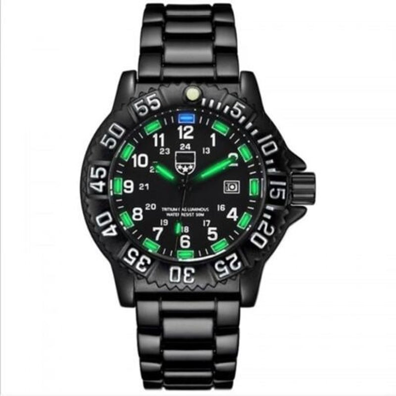 Source Tritium Nightlight Mens Watches Outdoor Sports Waterproof Quartz Green