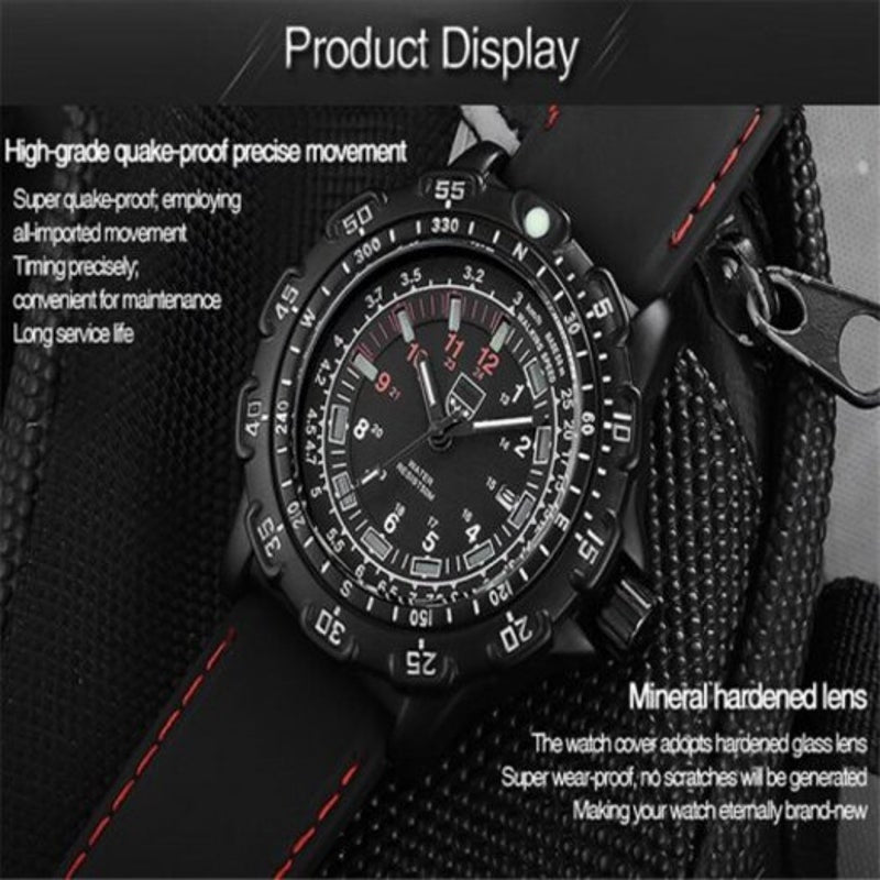 Source Tritium Nightlight Mens Watches Outdoor Sports Waterproof Quartz Green