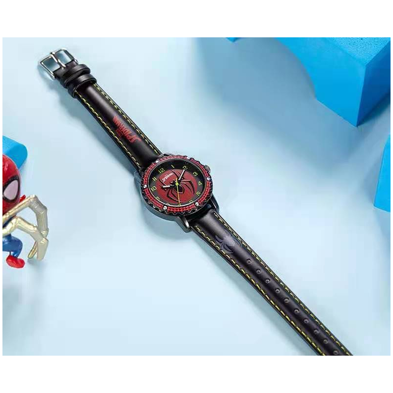 Veile Studios Creative Spiderman Watch Cartoon Character Quartz Luminous Pointer For Children