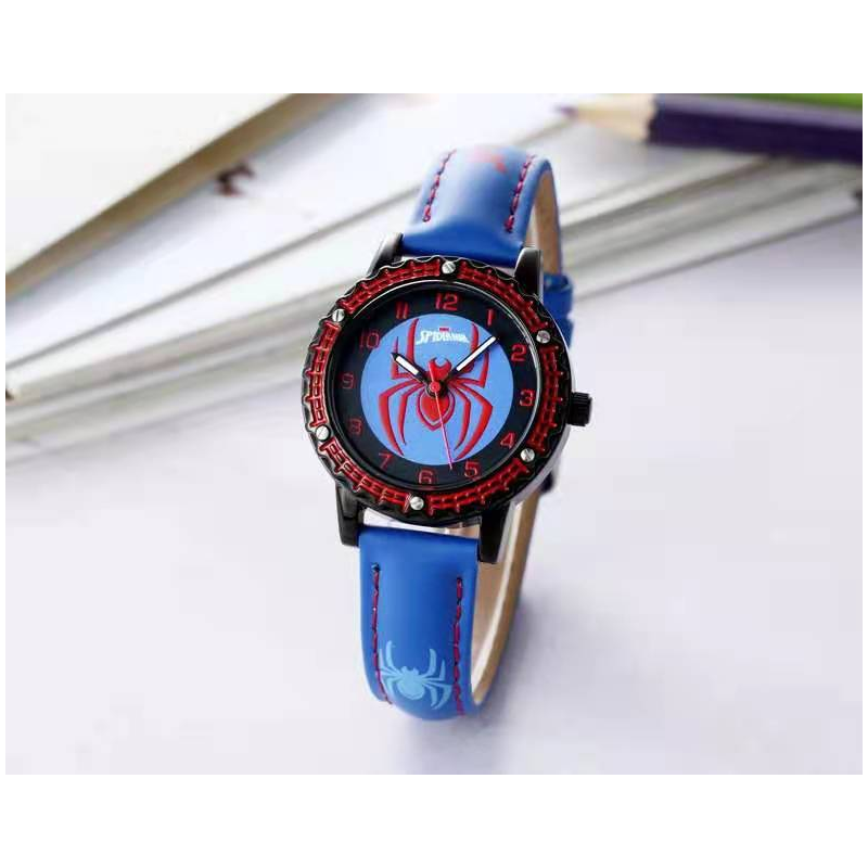 Veile Studios Creative Spiderman Watch Cartoon Character Quartz Luminous Pointer For Children