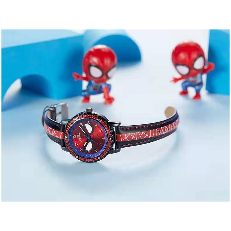 Veile Studios Creative Spiderman Watch Cartoon Character Quartz Luminous Pointer For Children