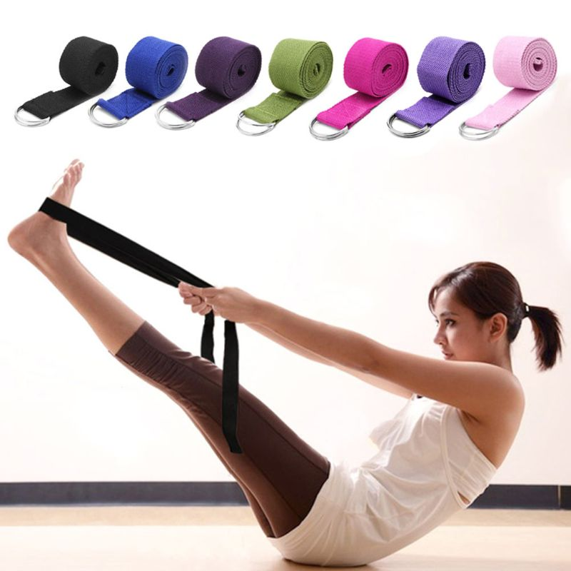 Sport Yoga Stretch Strap D Ring Belt Gym Waist Leg Fitness 180Cm