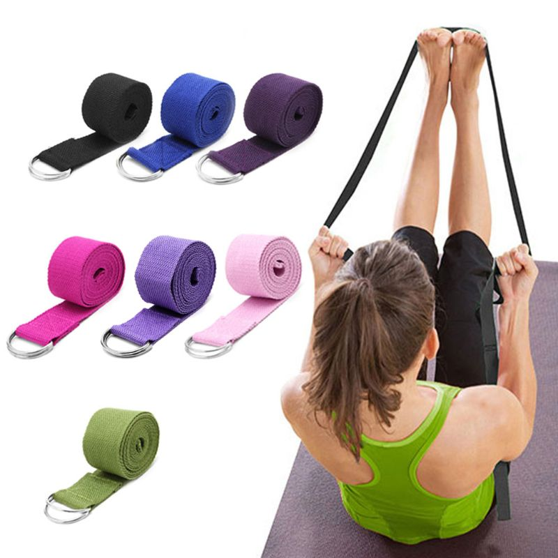 Sport Yoga Stretch Strap D Ring Belt Gym Waist Leg Fitness 180Cm