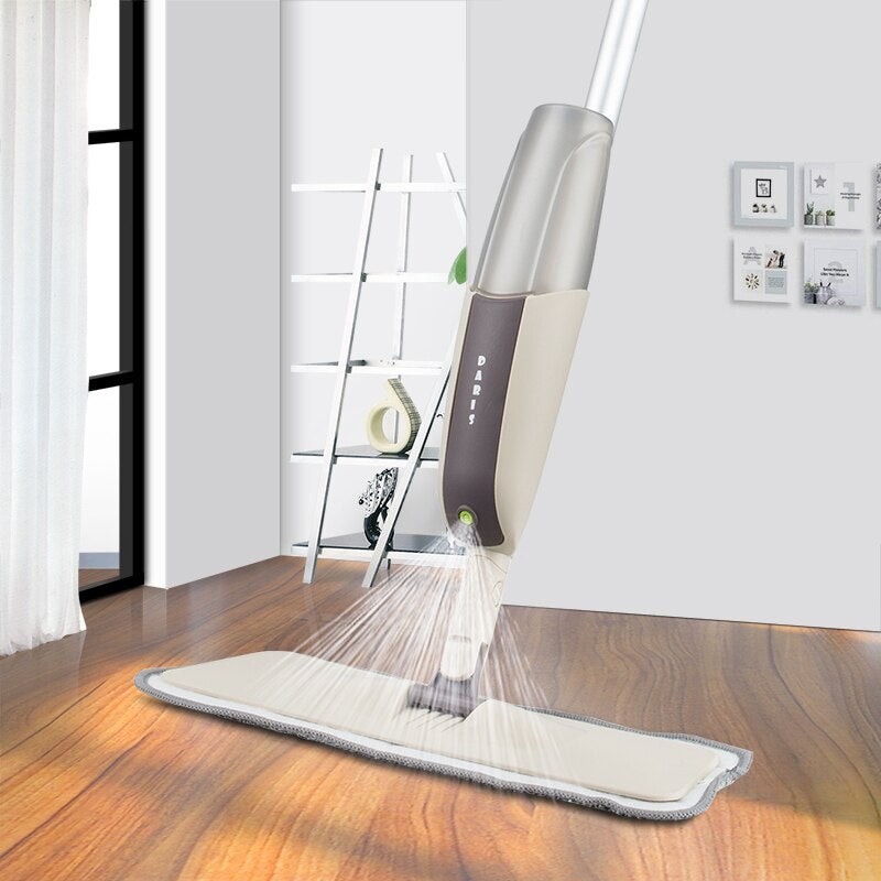 Spray Floor Mop With Reusable Microfiber Pads 360 Degree Handle For Home Kitchen Laminate Wood Ceramic Tiles Cleaning
