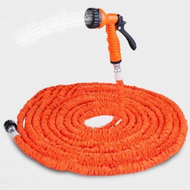 Spray Gun 100Ft Expandable Garden Hose Pipe Orange