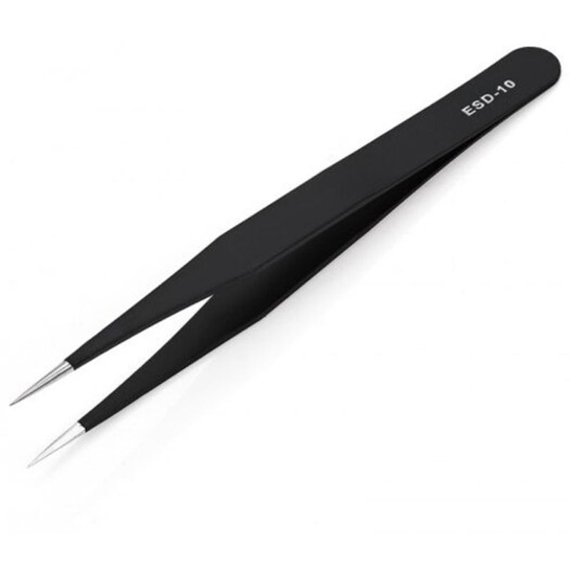 Stainless Steel Anti Static Tweezers 6Pcs Black