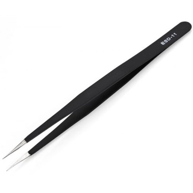 Stainless Steel Anti Static Tweezers 6Pcs Black