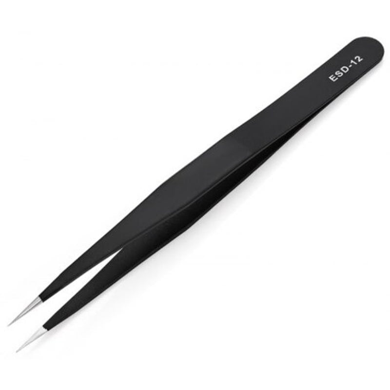 Stainless Steel Anti Static Tweezers 6Pcs Black