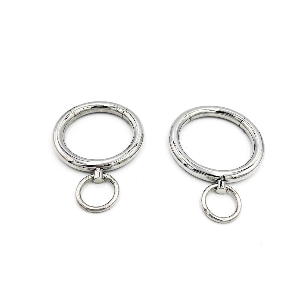 Stainless Steel Bdsm Handcuffs Ankle Cuffs Collar Metal Bondage Restraints Kit