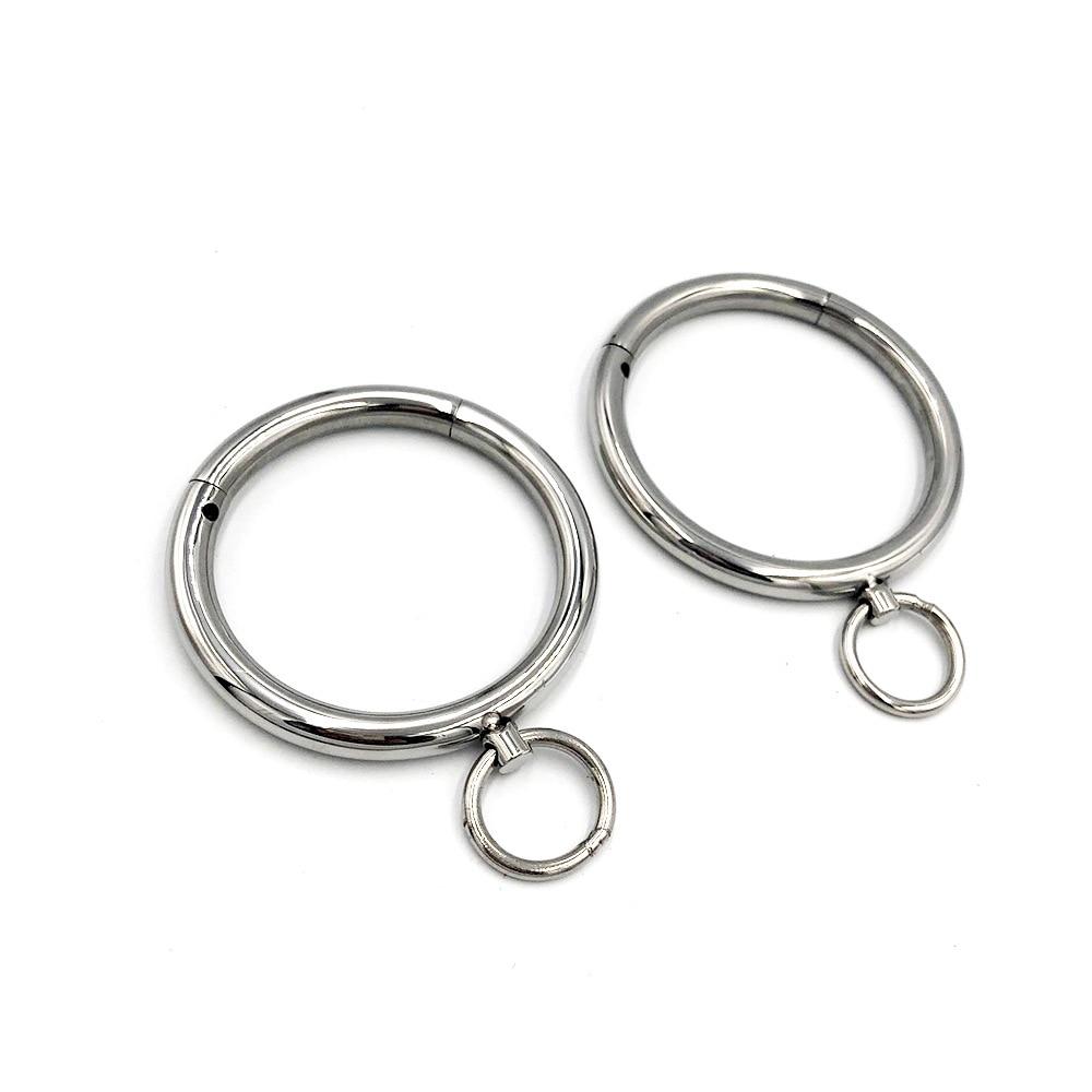 Stainless Steel Bdsm Handcuffs Ankle Cuffs Collar Metal Bondage Restraints Kit