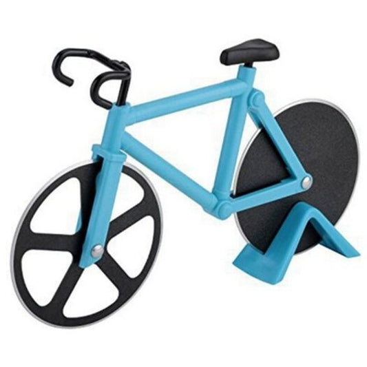 Stainless Steel Bicycle Pizza Cutter Slicer Wheel Kitchen Tool Blue Diamond