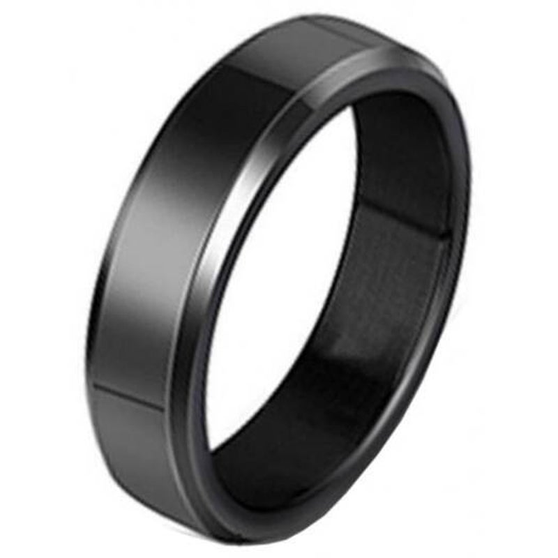 Veile Studios Stainless Steel Fashion Simple Classic Rings Men Titanium Black